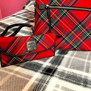 Brand new without tags, Dooney and Bourke fall plaid small backpack/purse.